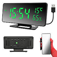 Часы настольные VST-888Y от USB с термометром и гигрометром, будильник