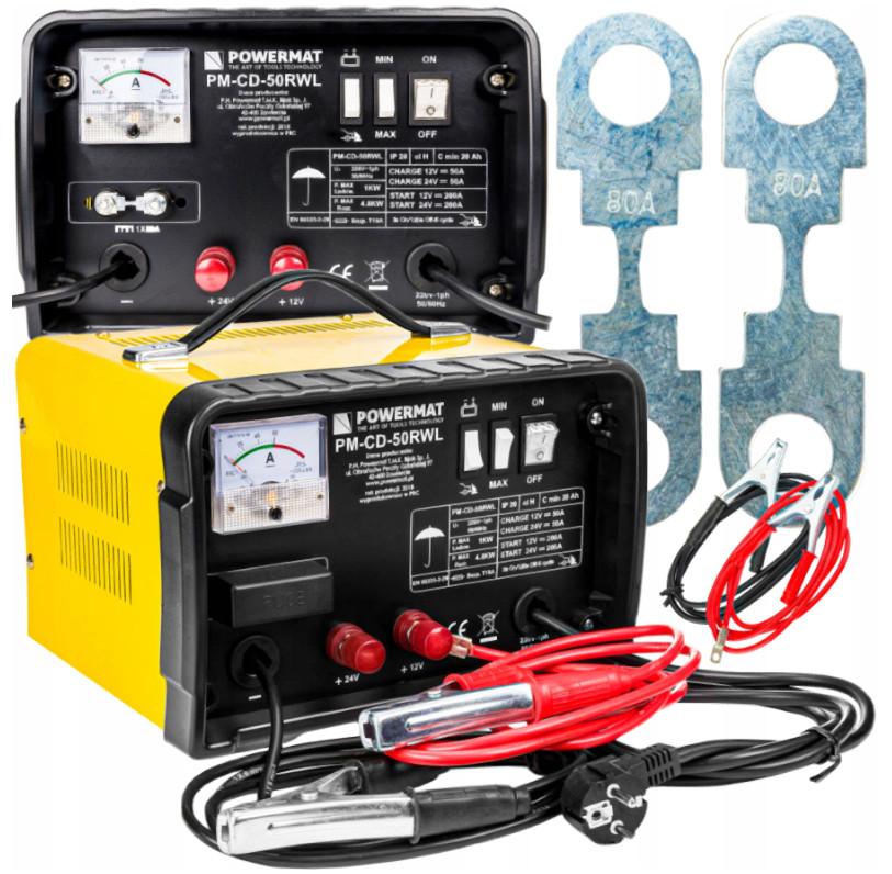 Пуско зарядний пристрій POWERMAT PM-CD-50RWL 12 В/24 В/200 А/ Гарантія.