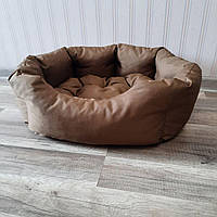 Лежак, Спальне місце  для котів та собак з бортиком XL Койот