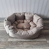 Лежак, Спальне місце  для котів та собак з бортиком S Беж, фото 2