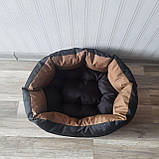 Лежак, Спальне місце  для котів та собак з бортиком M Чорний + койот, фото 3