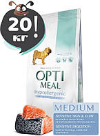 Optimeal Оптимил Гипоаллергенный 20 кг для средних пород с лососем