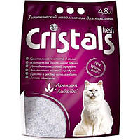 4,8 л Cristals Fresh/Кристал Силикагелевый наповнювач для котячого туалету з ароматом лаванди