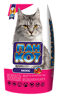 Пан Кот "Микс" сухой корм для котов (Рыба,Говядина,Курица) 0,4 кг