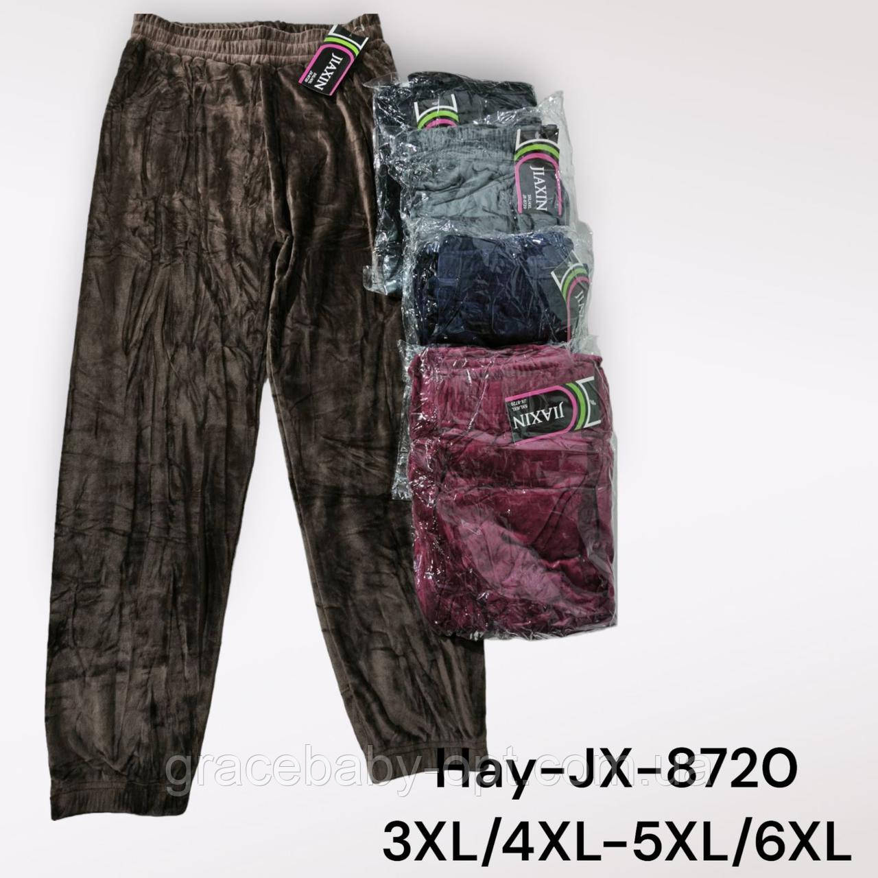 Спортивні велюрові утеплені штани жіночі оптом, 3XL/4XL-5XL/6XL pp, No Hay-JX-8720