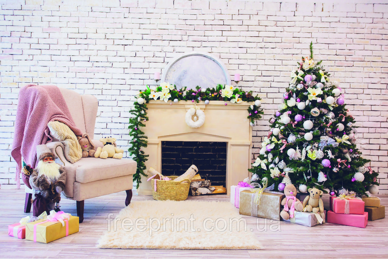 Фотозона на Різдво , 3 х 2 метри. Фор святковий інтер'єр. Фотозона для новорічних свят, фото 1