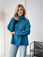 Жіночий светр теплий ангора в'язання з хомутом