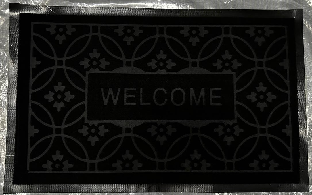 Килимок для дверей Sam Welcome 1C Чорний Килимок для передпокою Чорний придверний килимок з написом, фото 1