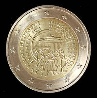 Монета Германии 2 евро 2015 г. 25 лет объединению Германии
