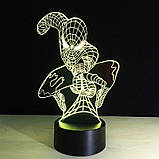 Світильник-нічник 3D з пультом керування Людина Павук подарунок хлопчикові на новий рік, фото 4