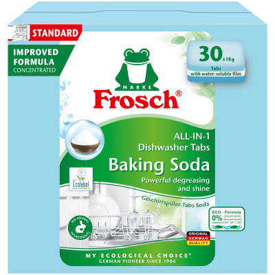Таблетки для посудомийних машин Frosch Сода 30 шт. (4009175965059/4009175191908), фото 1