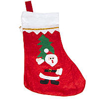 Шкарпетка новорічна для подарунків на камін 38х23см Новий Рік