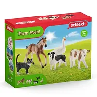 Schleich 42386 5v1 фігури коней, собак, корів, гусей, котів, коней, тварин