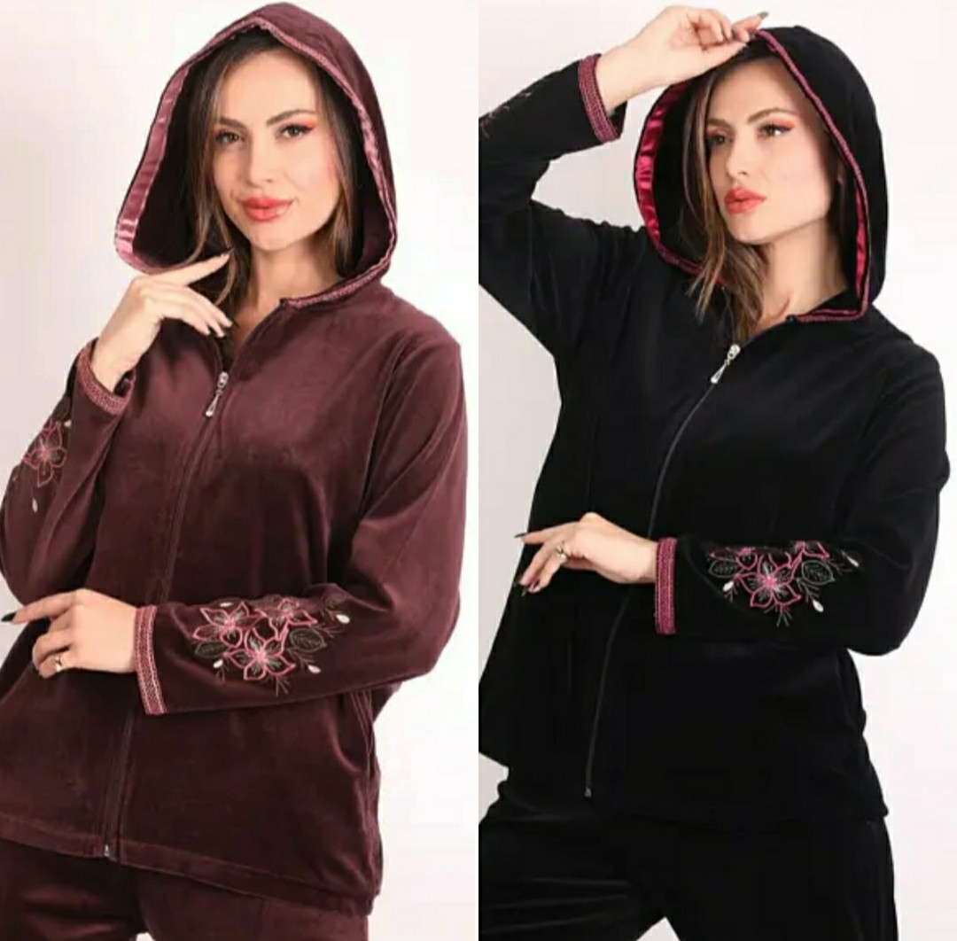 Великий велюровий жіночий костюм із брюками Новинка, фото 1