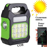 Фонарь переносной JY-978D-LED+12COB, power bank, Li-Ion аккум., солнечная батарея, ЗУ microUSB, Box