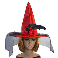 Шляпа женская Ведьмы атласная красная