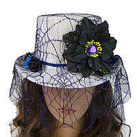 Шляпа Стимпанк Викторианская Готика белая с фиолетовым 11461 маскарадная