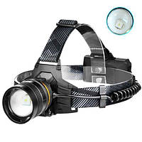 Налобный фонарь BL-8076-2-GT100, 2x18650, zoom, ЗУ microUSB, Box для охоты, рыбалки, для ЗСУ
