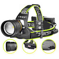 Налобный фонарь BL-A8-P50 для охоты, рыбалки, военных ЗСУ, zoom, ЗУ micro USB