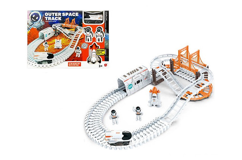 Космічний трек із машинкою на батарейці 2 космонавти, аксесуари