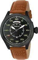 Брендовые оригинальные наручные часы мужские aviator кожаный ремешок Invicta 22974 , Ø45мм