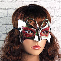 Венецианская маска карнавальная женская Бабочка серебро