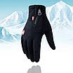 L. Чорні універсальні, спортивні, зимові рукавички з сенсором для телефону. Чорні жіночі жіночі чоловічі рукавички., фото 5