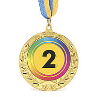 Медаль наградная 43515 Д7см 2 место Радуга