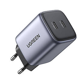 Зарядний Пристрій Ugreen Nexode 45W - GaN, 2x USB-C, PD, QC 3.0 - Чорний
