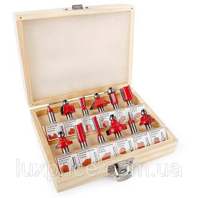 Набір фрез для дерева 12 од INTERTOOL HT-0071    Luxprice, фото 1
