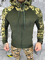 Кофта флисовая тактическая хаки-пиксель, армейские флисовые кофты и свитера с капюшоном зсу