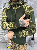 Кофта флисовая тактическая хаки-пиксель, армейские флисовые кофты и свитера с капюшоном зсу M