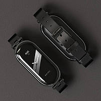 Шкіряний ремінець для фітнес браслета Xiaomi Mi Band 8 Type A чорний, фото 2