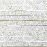 Самоклеющийся панель 3d (3д) декоративная самоклейка мягкая гибкая пвх для стен и потолоков под кирпич Белый