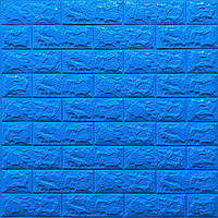 Самоклеющийся панель 3d (3д) декоративная самоклейка мягкая гибкая пвх для стен и потолоков под кирпич Синий