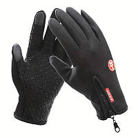 Мужские флисовые зимние ( спортивные ) перчатки с ветрозащитой и сенсорными пальцами размер L