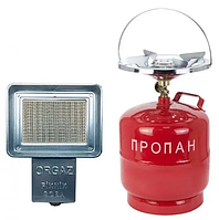 Газовий пальник-обігрівач інфрачервоного випромінювання Orgaz SB-600 1.3 кВт  з газовим балоном 8 літрів