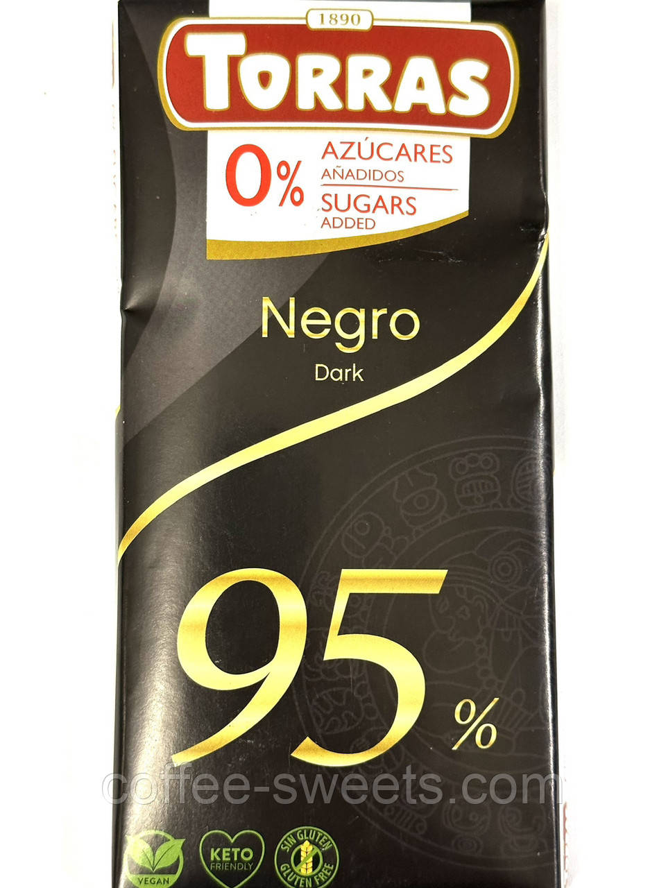 Шоколад Чорний Torras Negro Dark 95% без цукру 75 г Іспанія
