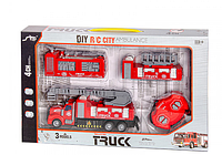 Детская пожарная машина на радиоуправлении от 3 лет, подарочный игровой набор пожарная машина для мальчиков