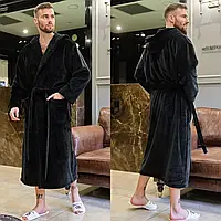 Тёплый махровый халат мужской
