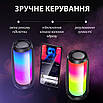 Колонка Bluetooth Pulse 4 портативна з підсвіткою і світломузкою USB Type-C AUX 10 Вт FM-радіо, фото 6