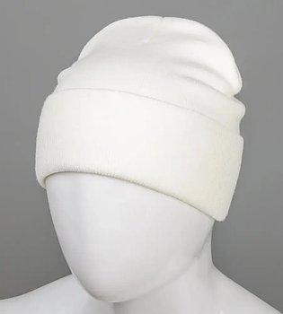 Базова шапка з відворотом на флісі (23206), Молочний