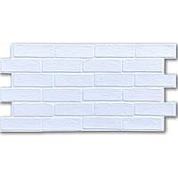 Декоративная ПВХ панель плитка 3д водостойкая для стен спальня кухня ванная белый кирпич 960х480х4мм
