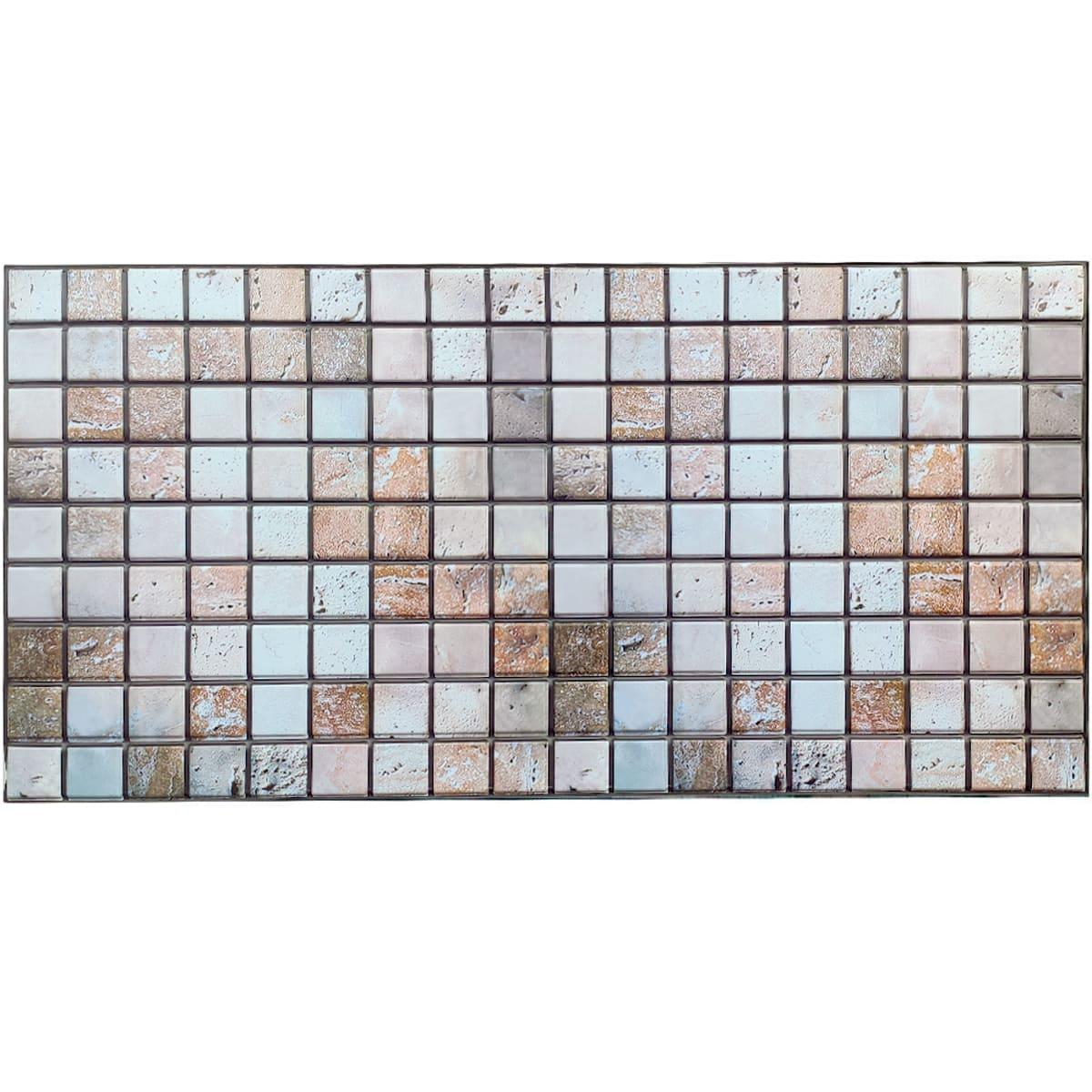 Декоративна ПВХ панель водостійка плитка для стін спальня кухня ванна мозаїка під бежевий мармур 960х480х4мм
