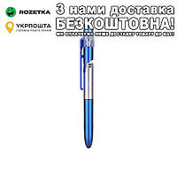 Ручка з підставкою для телефону стилус ліхтарик 4 в 1 Ручка для телефона Синій