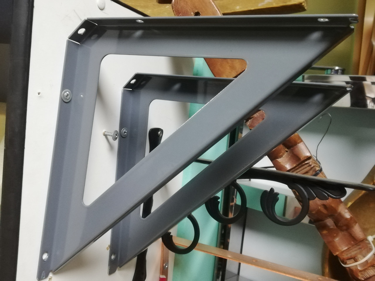 Металеві кронштейни (2 шт) для умивальника 20 см х 20 см (сірий)