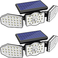 Уличный фонарь-прожектор Solar Sensor Wall Light 62LED на солнечной батарее с датчиком движения, черный(AM-20)