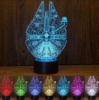 3D світильник від USB 3D Lamp Сокіл тисячоліття (AM-66)