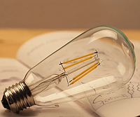 LED лампа Эдисона простая 8W, 6000К E27, прозрачная, 1 шт (AM-88)