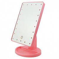Настольное зеркало с 16 LED подсветкой Large LED Mirror Pink do